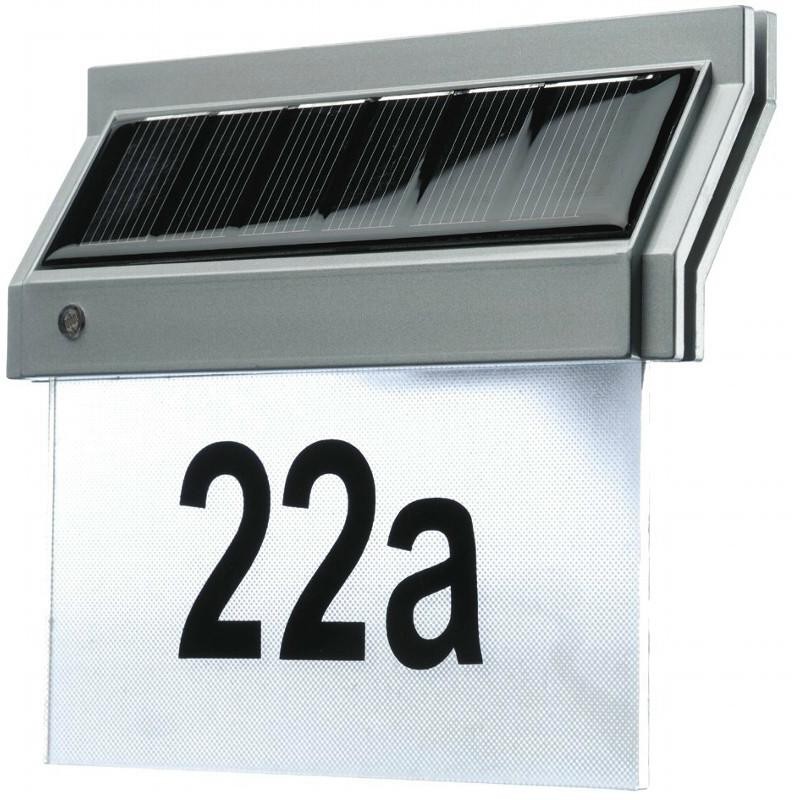 Solar House number light house number with LED 18x16x5cm incl. Numbers