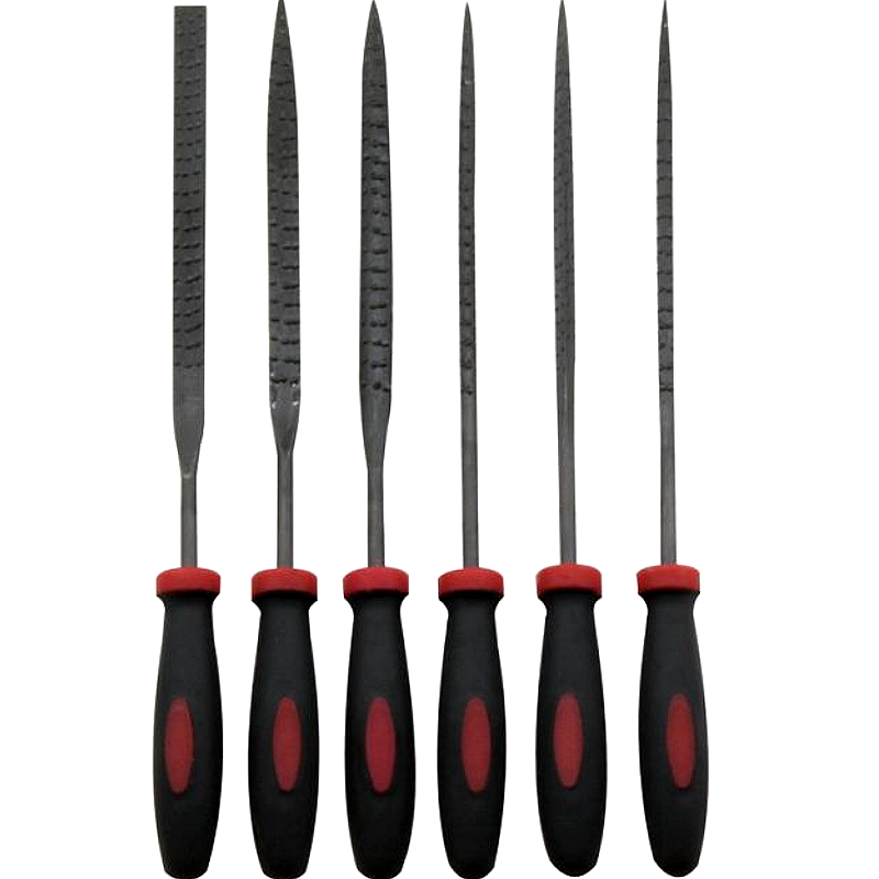 6 Piece File Set, Wood Ffiles, Flat file, Round File, Triangular File
