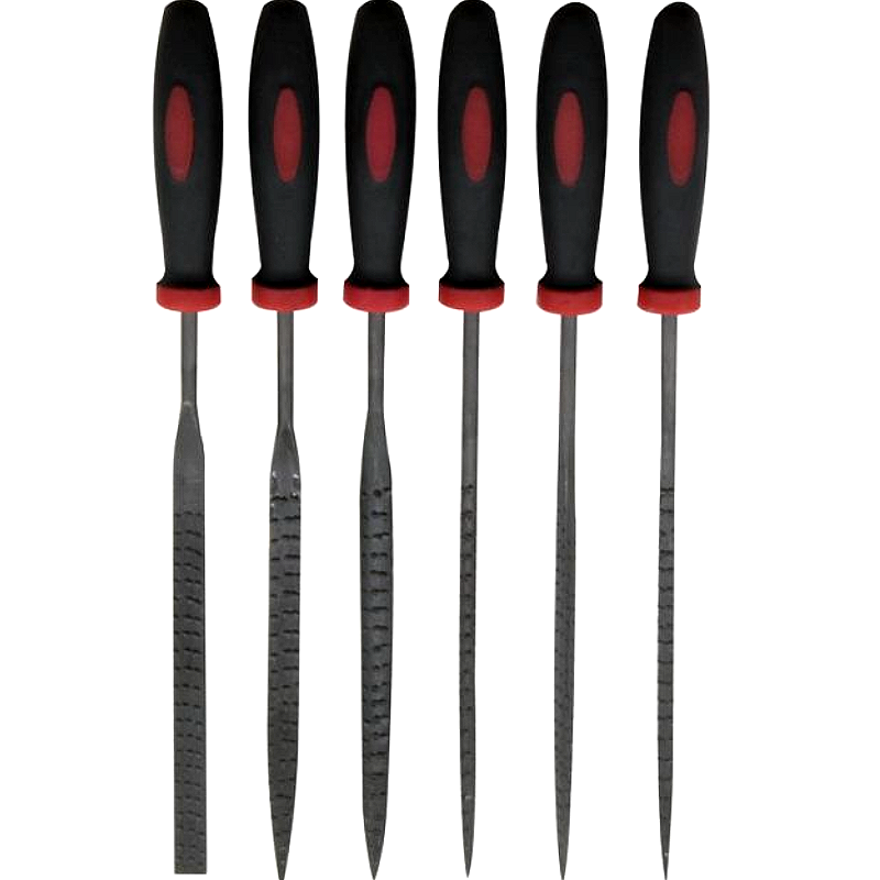 6 Piece File Set, Wood Ffiles, Flat file, Round File, Triangular File